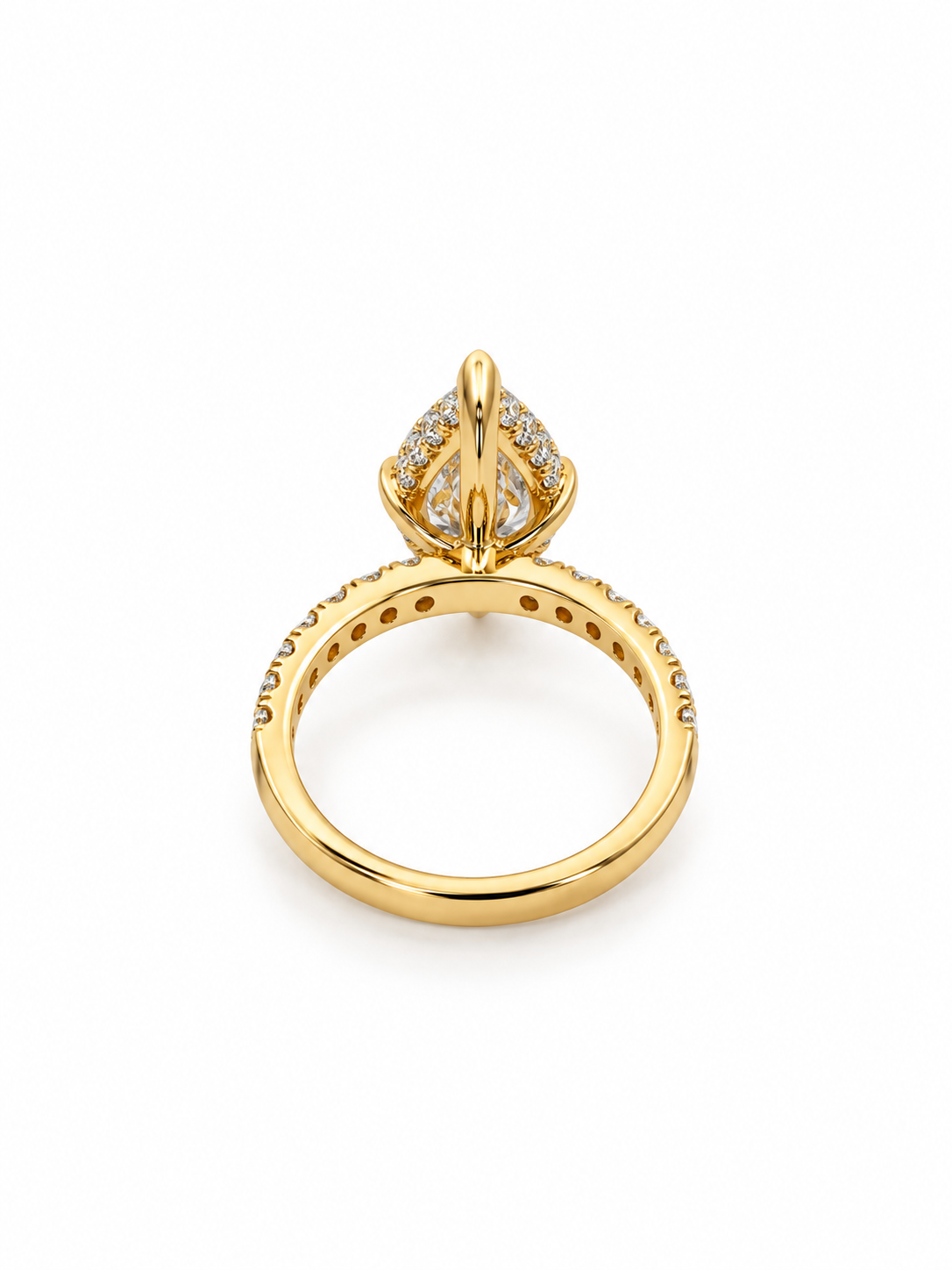 14K Yellow Gold 3.10 CT Marquise Lab-Grown Diamond Engagement Ring