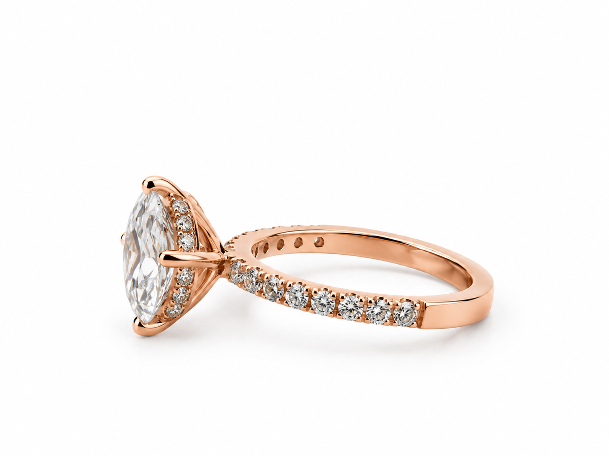 2.08 CT Oval Lab Grown Diamond Engagement Ring in 18K Rose Gold – IGI Certified