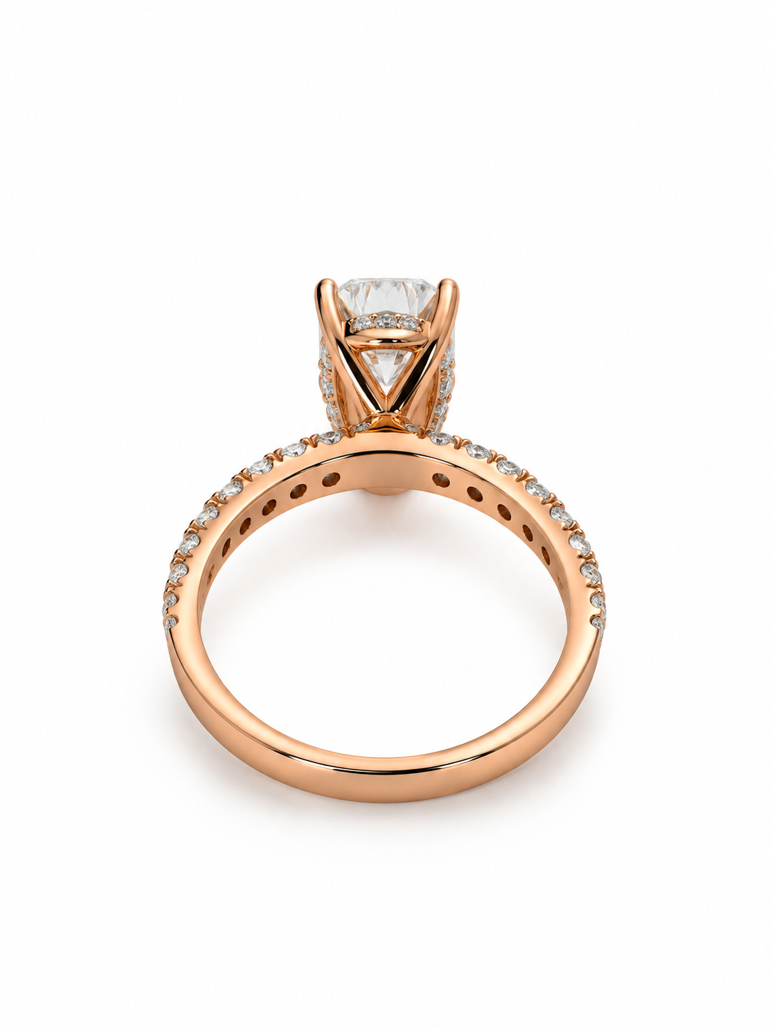 2.08 CT Oval Lab Grown Diamond Engagement Ring in 18K Rose Gold – IGI Certified