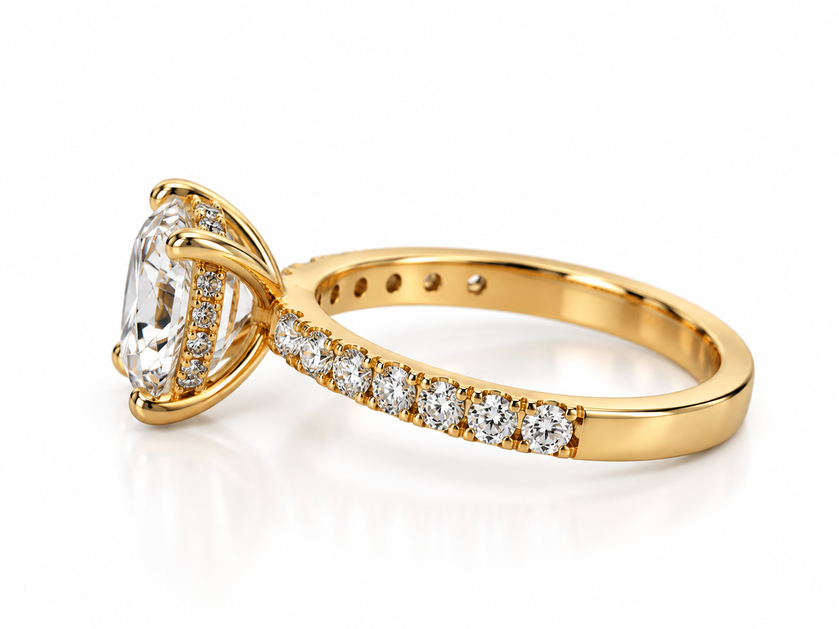 Ct Round Lab GROWN 2.09 Diamond Engagement Ring in 14K Yellow Gold- IGI Certified