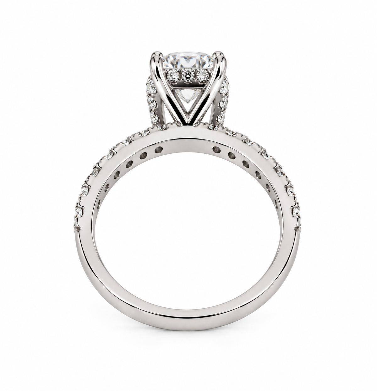 4.09 CT Emerald Cut Lab Grown Diamond Engagement Ring in 14K White Gold – IGI Certified