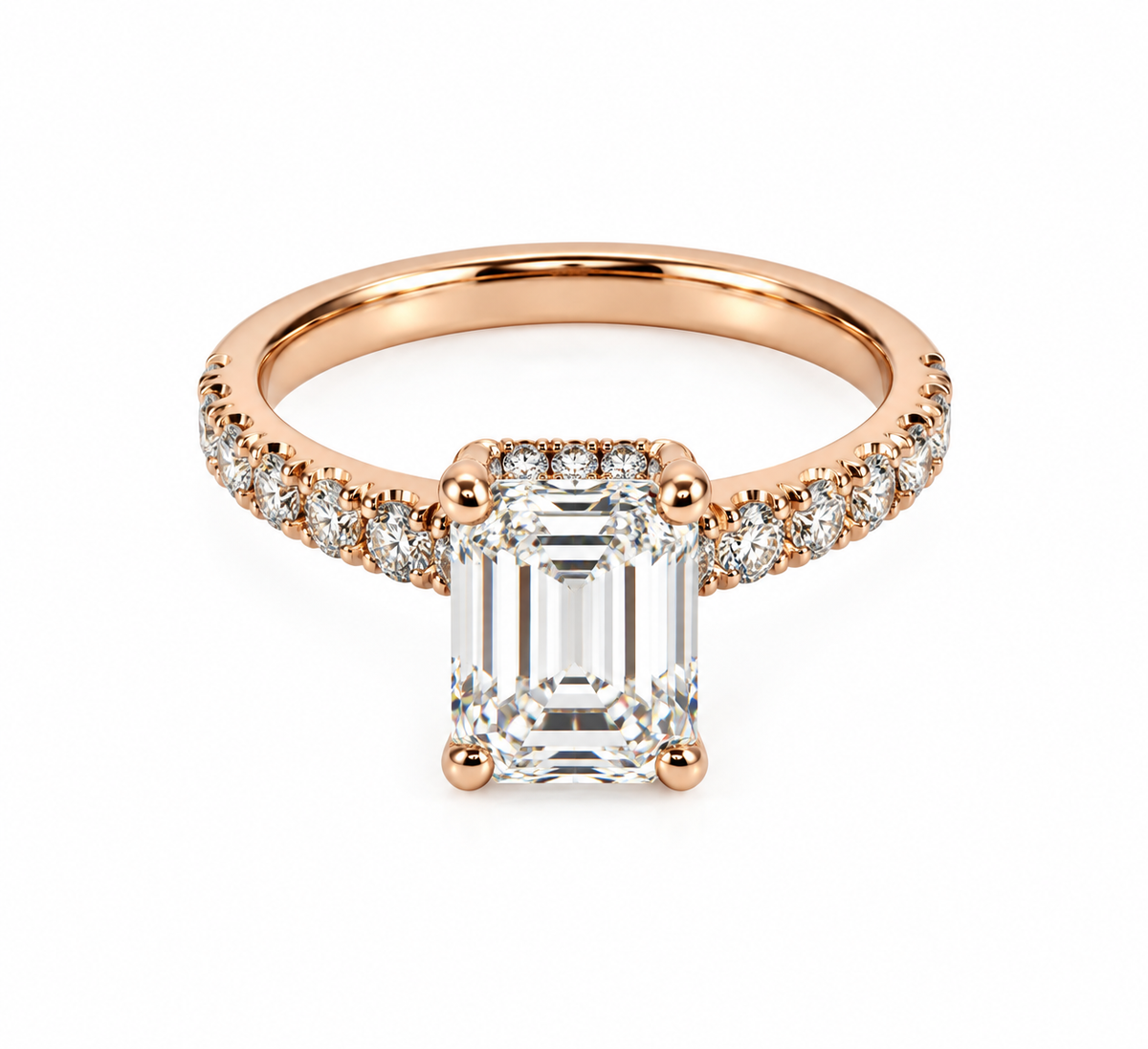 4.09 CT Emerald Cut Lab Grown Diamond Engagement Ring in 14K Yellow Gold – IGI Certified