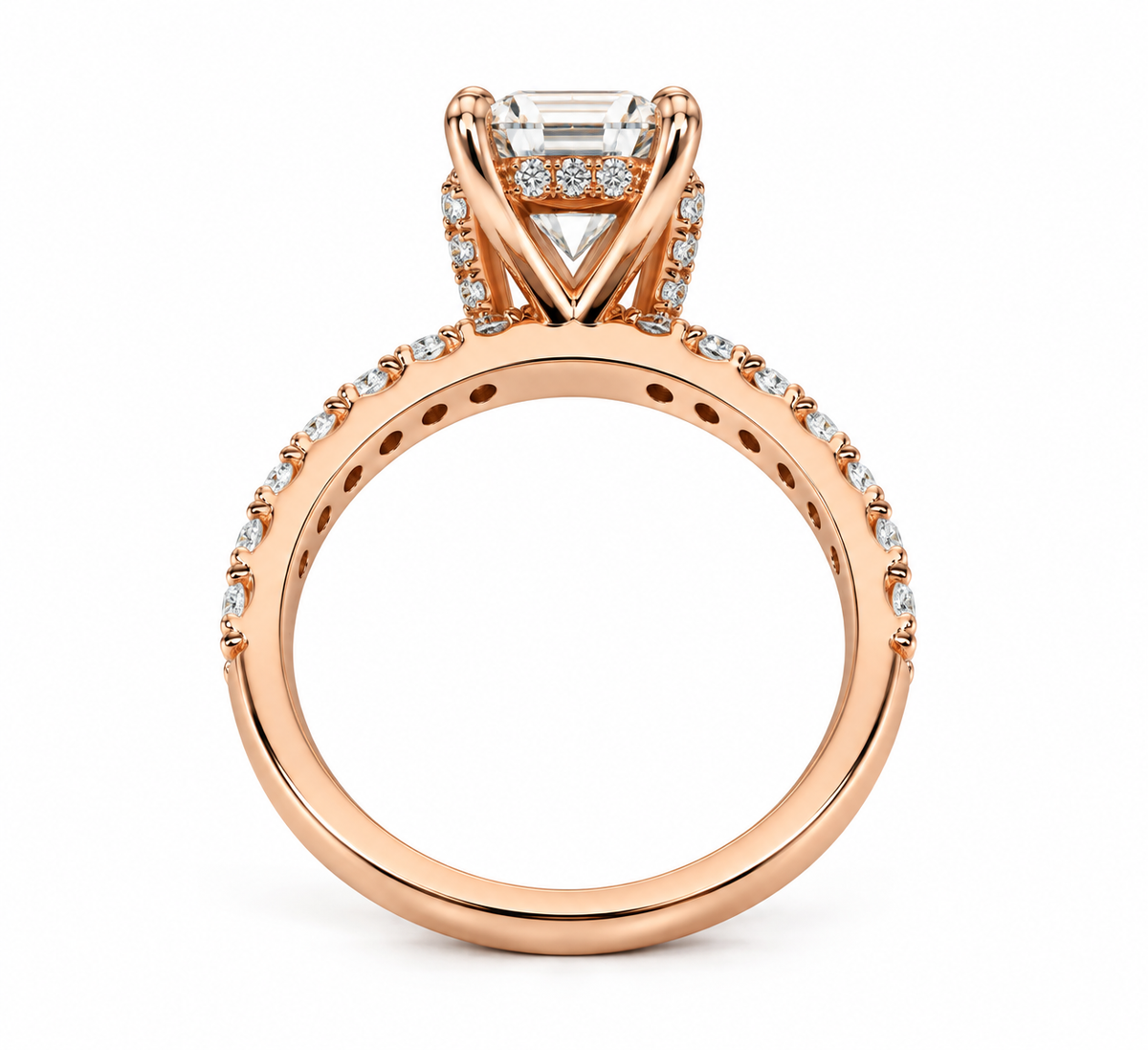 4.09 CT Emerald Cut Lab Grown Diamond Engagement Ring in 14K Yellow Gold – IGI Certified