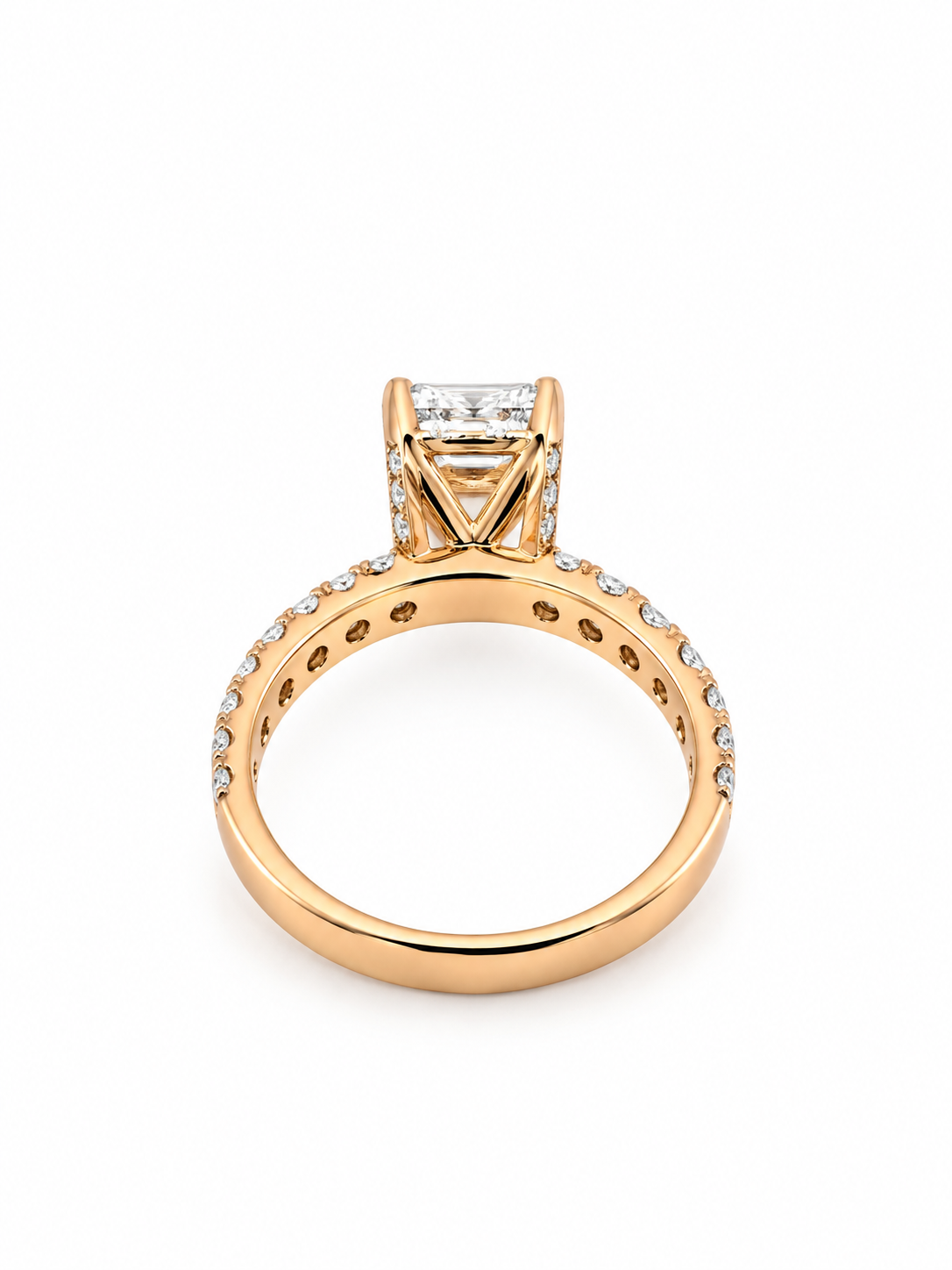 3.10 CT Emerald Cut Lab Grown Diamond Engagement Ring in 14K Yellow Gold – IGI Certified