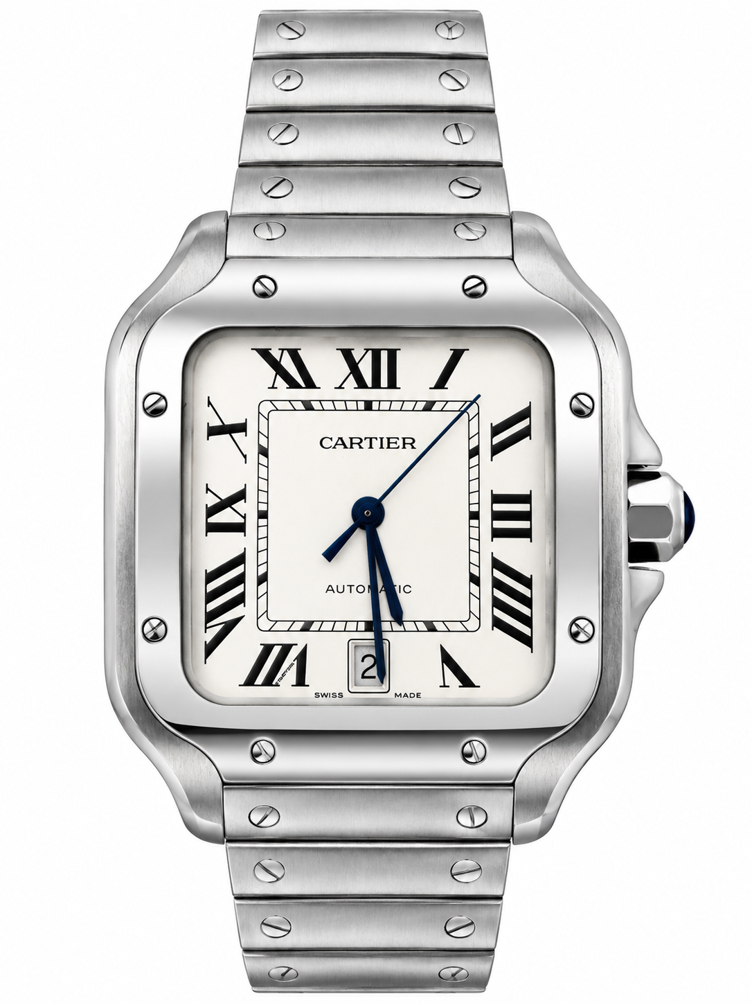 Cartier Santos de Cartier WSSA0009 Stainless Steel-39.8mm-White Roman Dial