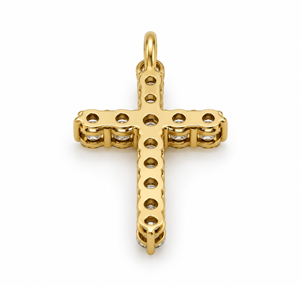 14K Yellow Gold 1.00 CTW Lab-Grown Diamond Cross Pendant