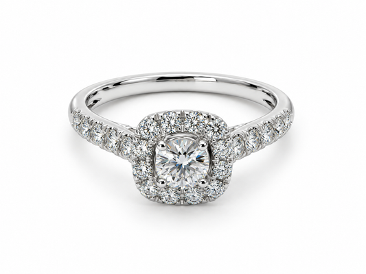 14K White Gold 1.05 CTW  Diamond Engagement Ring- Bridal Set