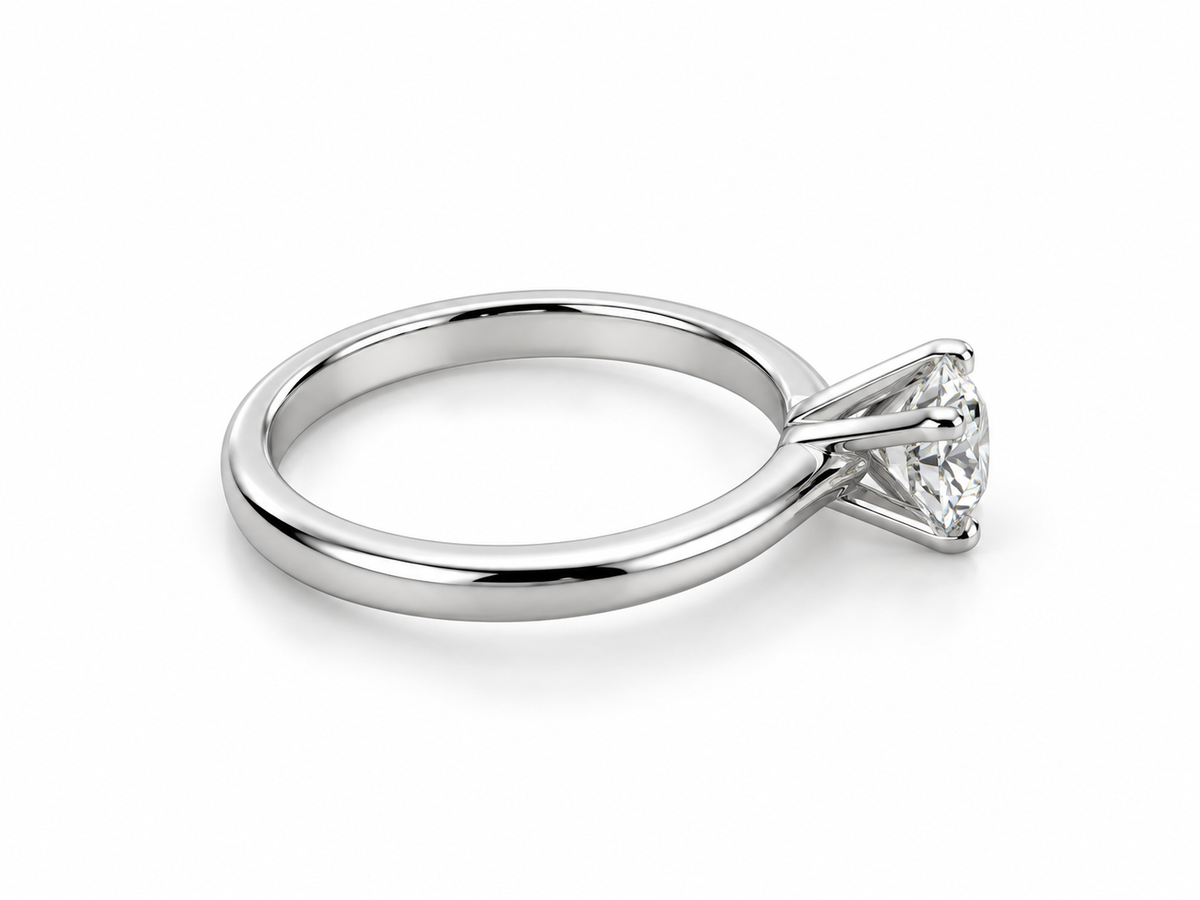 18K White Gold Diamond Solitaire Ring- 0.70 CTW