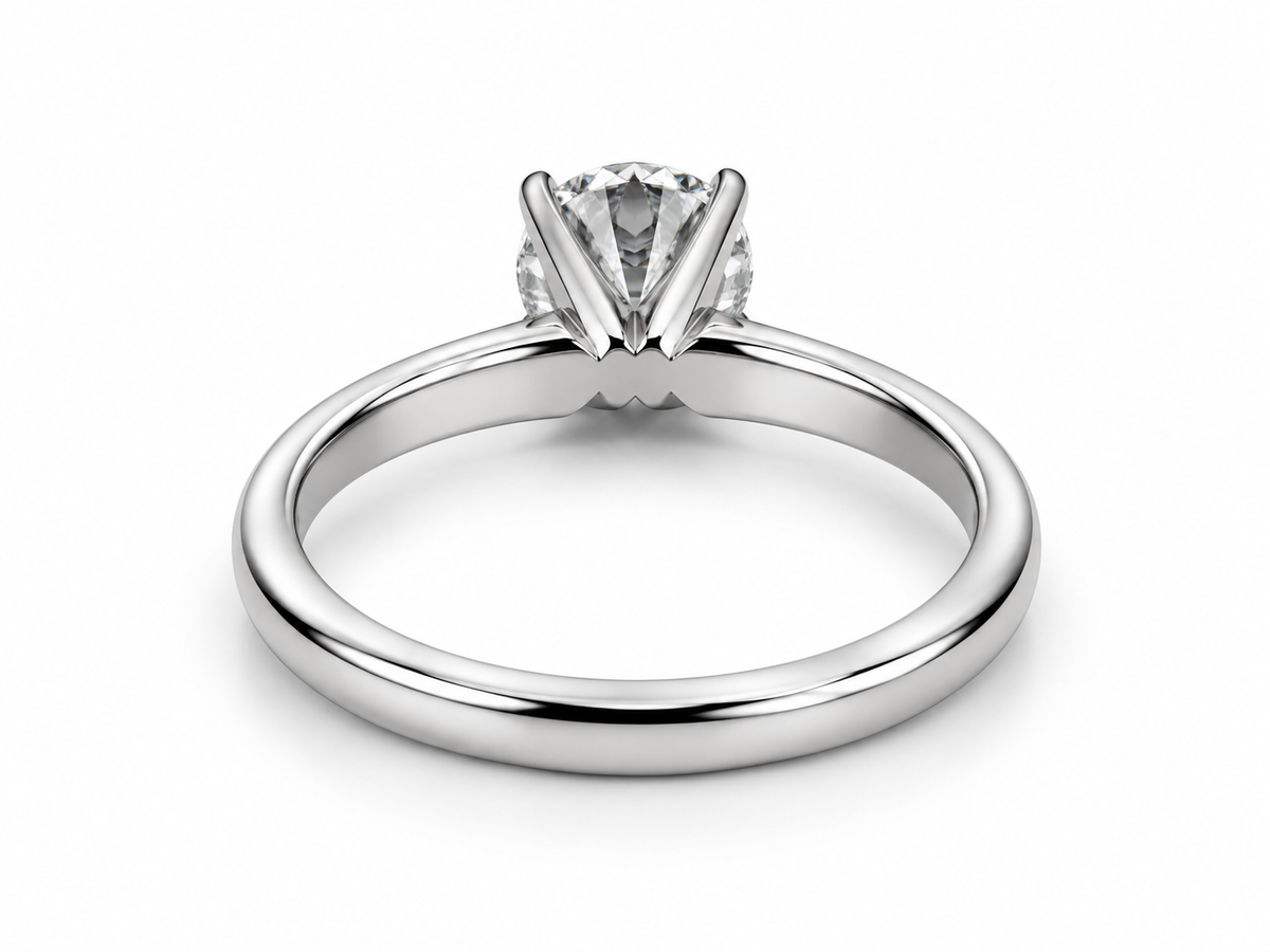 18K White Gold Diamond Solitaire Ring- 0.70 CTW