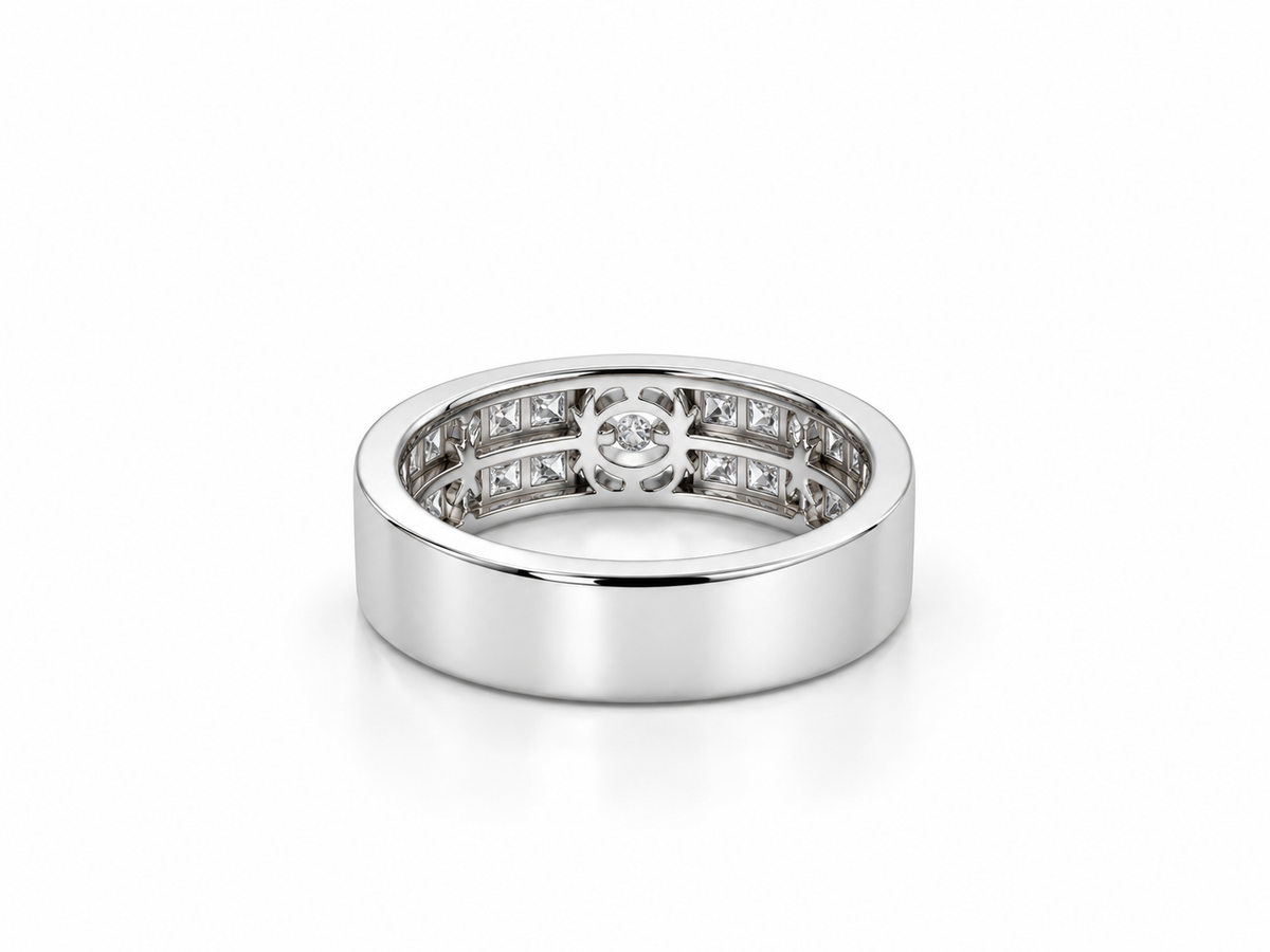 18K White Gold Princess Cut Diamond Wedding Band - 0.35 CTW