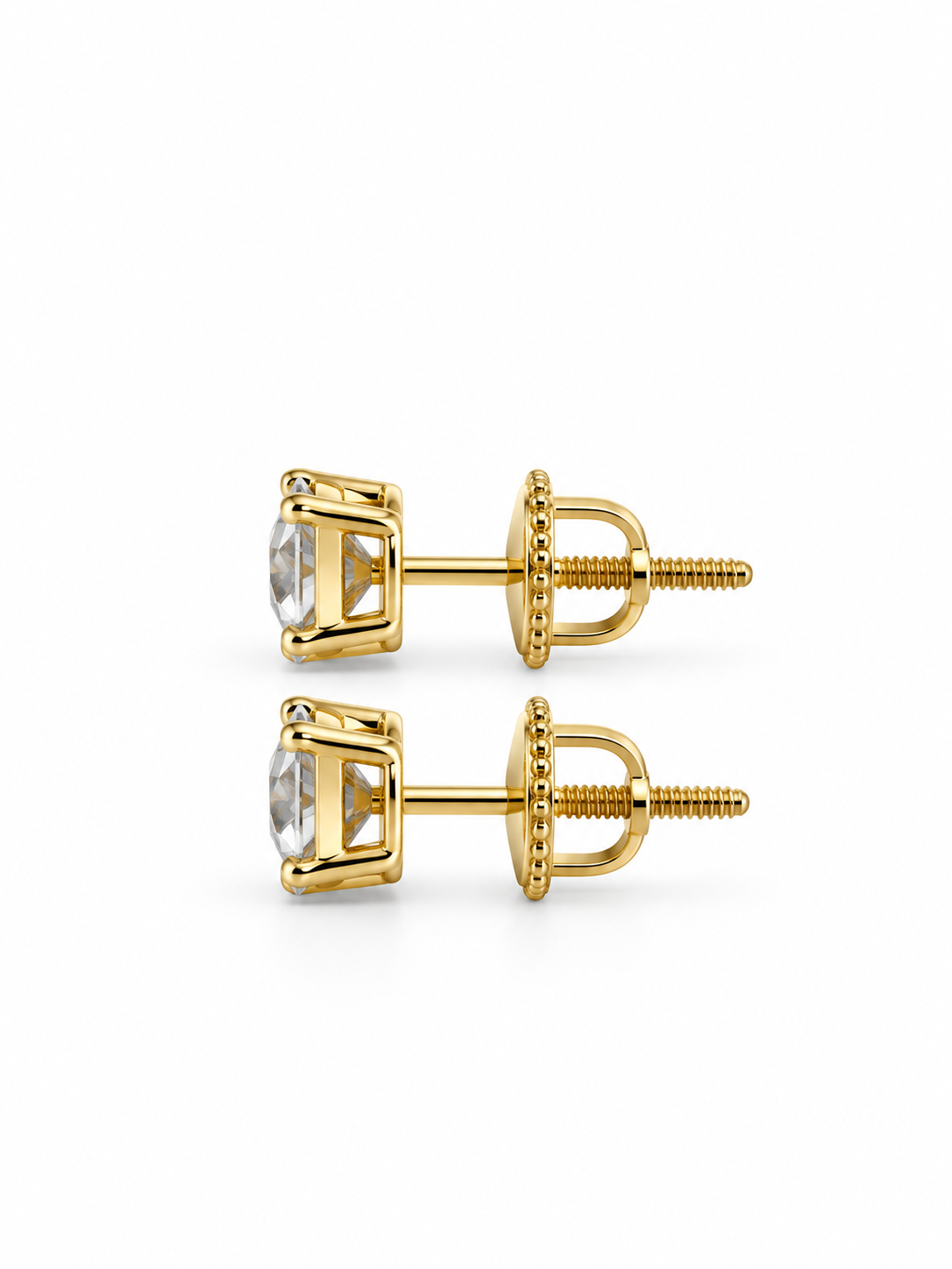 1.00 CTW Round Lab-Grown Diamond Stud Earrings in 14K Yellow Gold