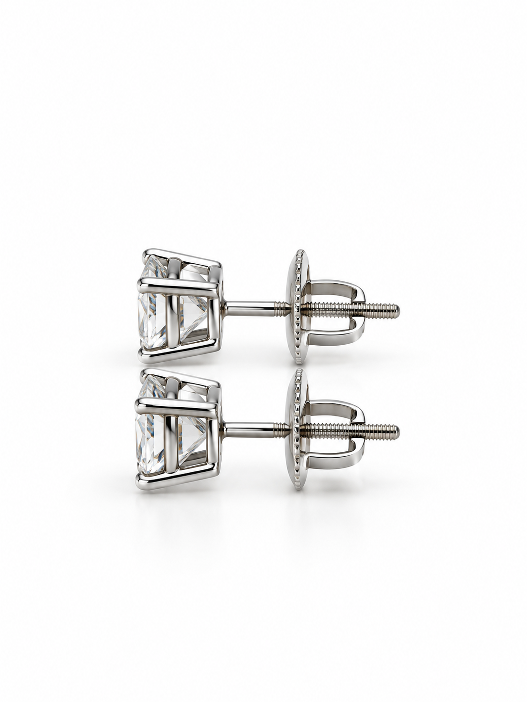1.04 CTW Round Lab-Grown Diamond Stud Earrings in 14K white Gold