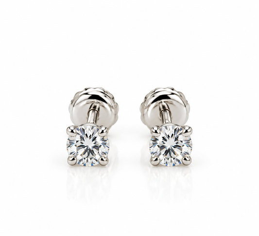 14K White Gold Natural Diamond Stud Earrings -0.25 CTW